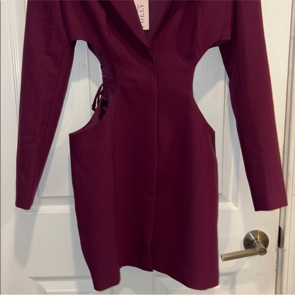 Oh Polly Deep Purple Cut-Out Blazer Dress - Picture 4 of 9